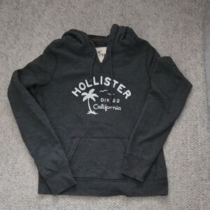 Hollister Women's Dark Gray Hoodie Sweater